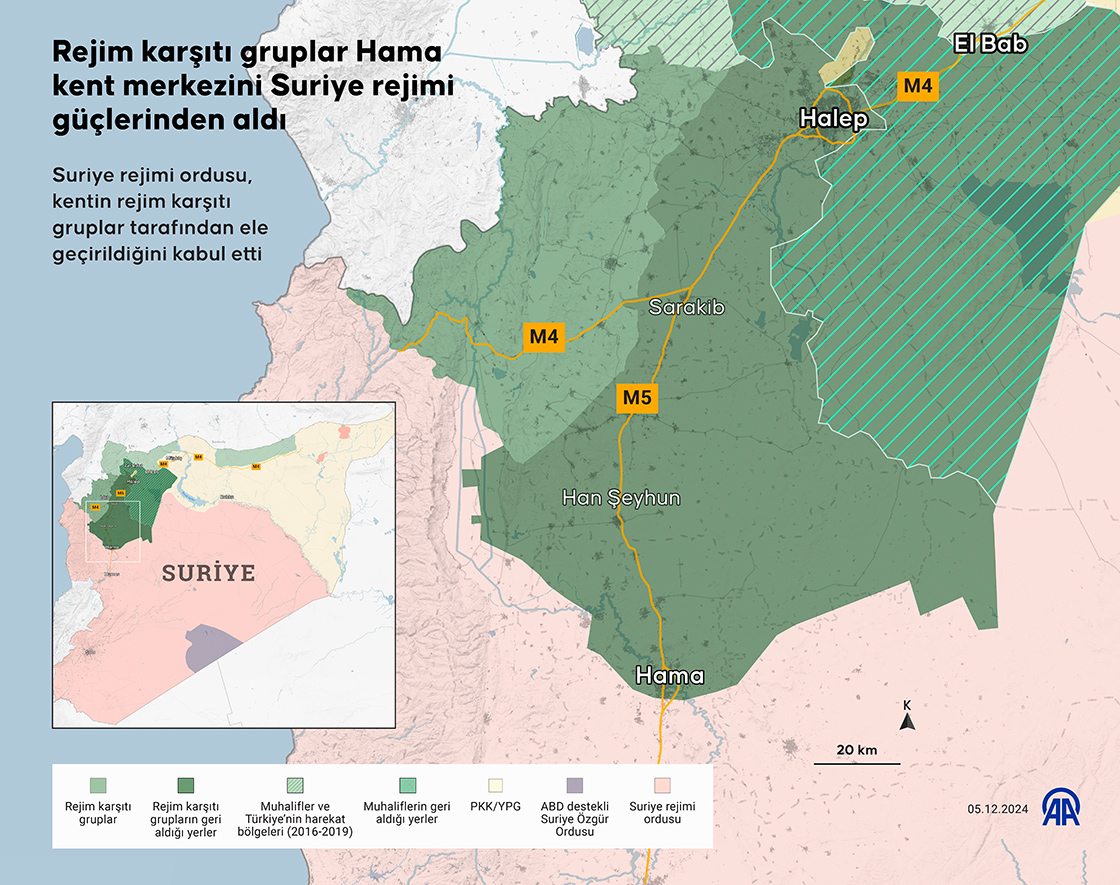 Rejim karşıtı gruplar Hama kent merkezini Suriye rejimi güçlerinden aldı