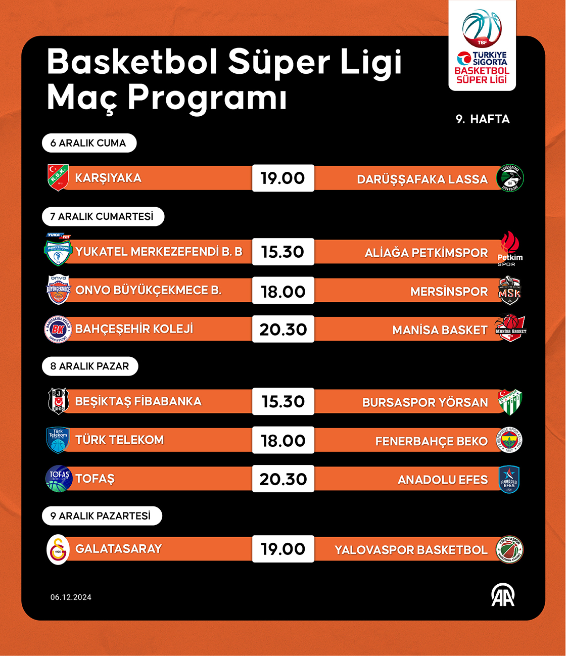 Basketbol Süper Ligi Maç Programı