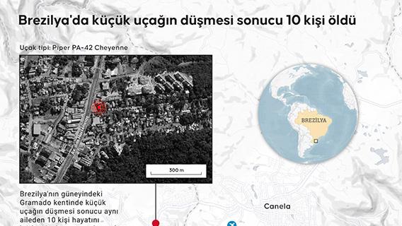 Brezilya'da küçük uçağın düşmesi sonucu 10 kişi öldü