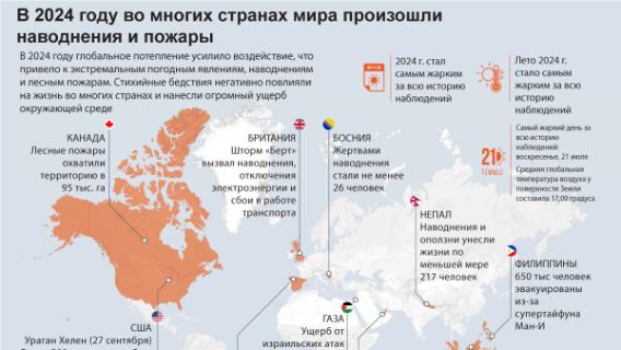 В 2024 году во многих странах мира произошли наводнения и пожары