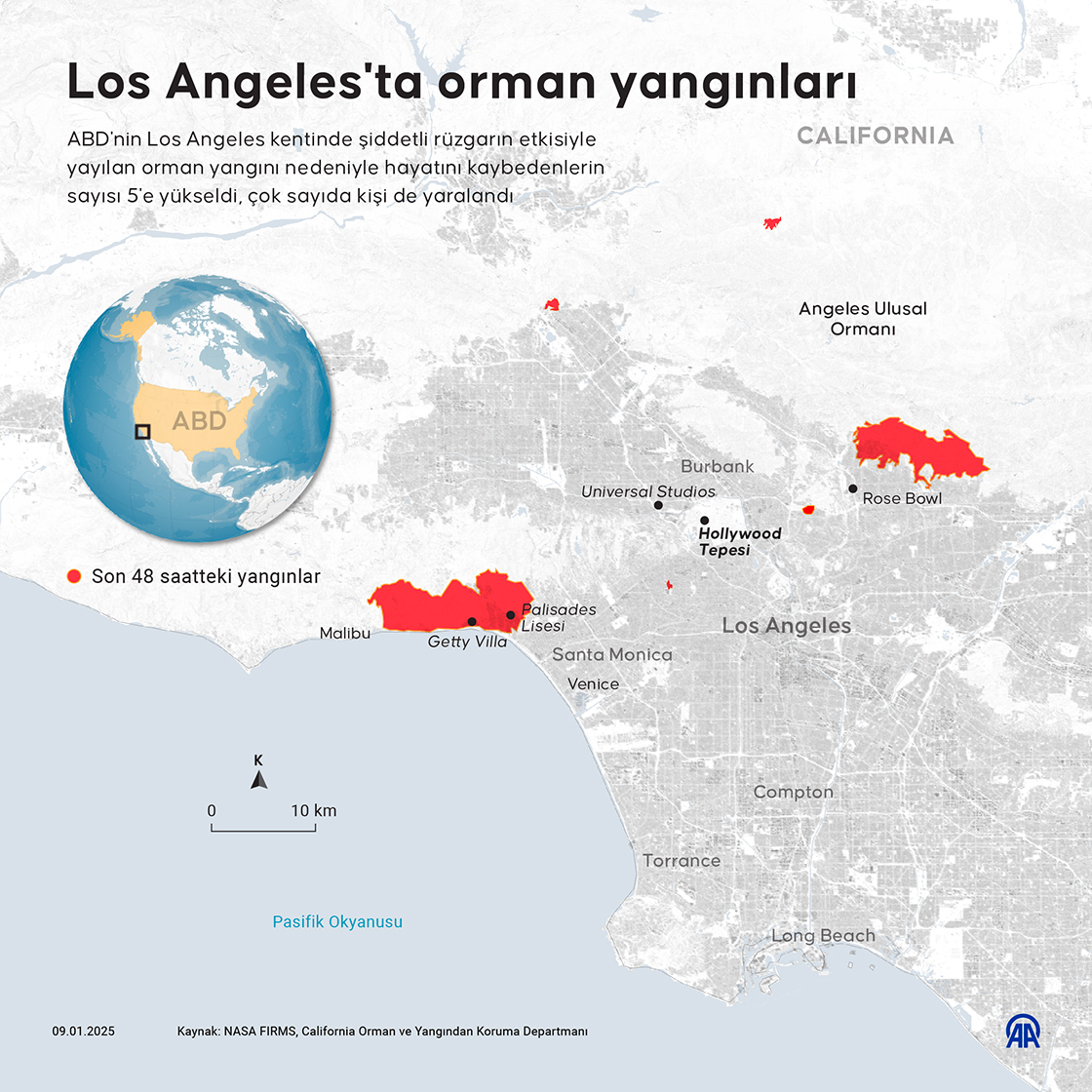 Los Angeles'ta orman yangınları