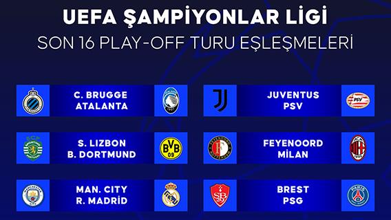 UEFA Şampiyonlar Ligi son 16 play-off turu kura çekimi yapıldı