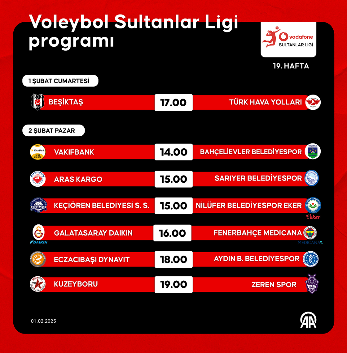 Voleybol Sultanlar Ligi programı