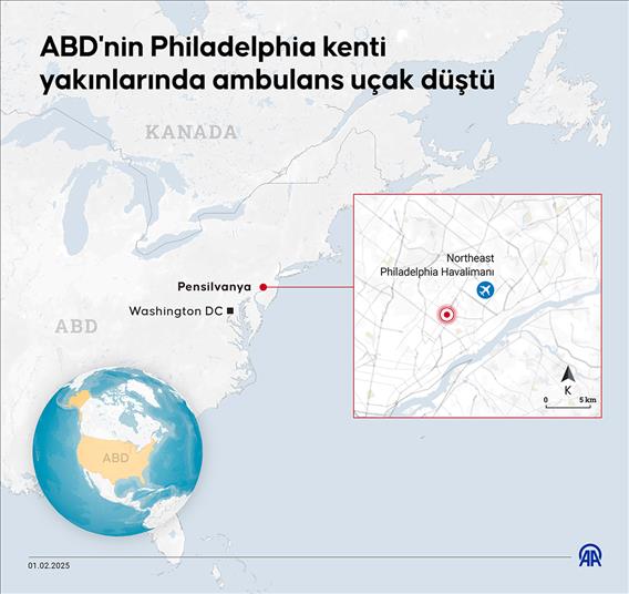 ABD'nin Philadelphia kenti yakınlarında ambulans uçak düştü