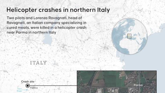 3 killed in helicopter crash in northern Italy