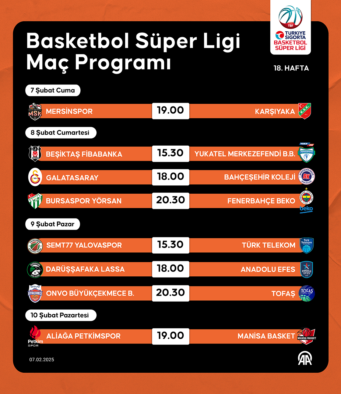 Basketbol Süper Ligi Maç Programı