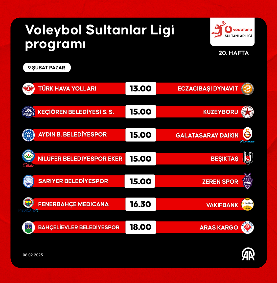 Voleybol Sultanlar Ligi programı