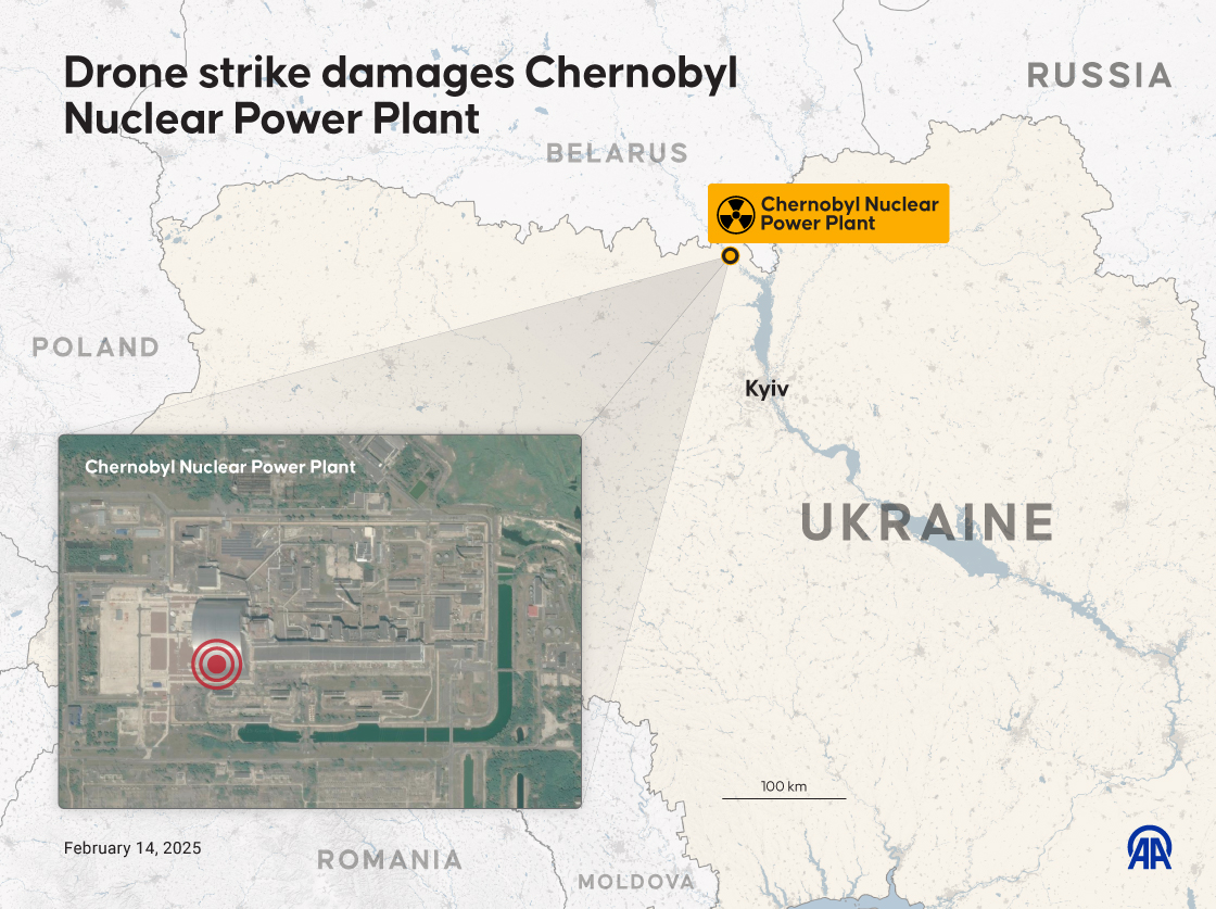 Russian drone strike damages Chornobyl nuclear shelter: Zelenskyy