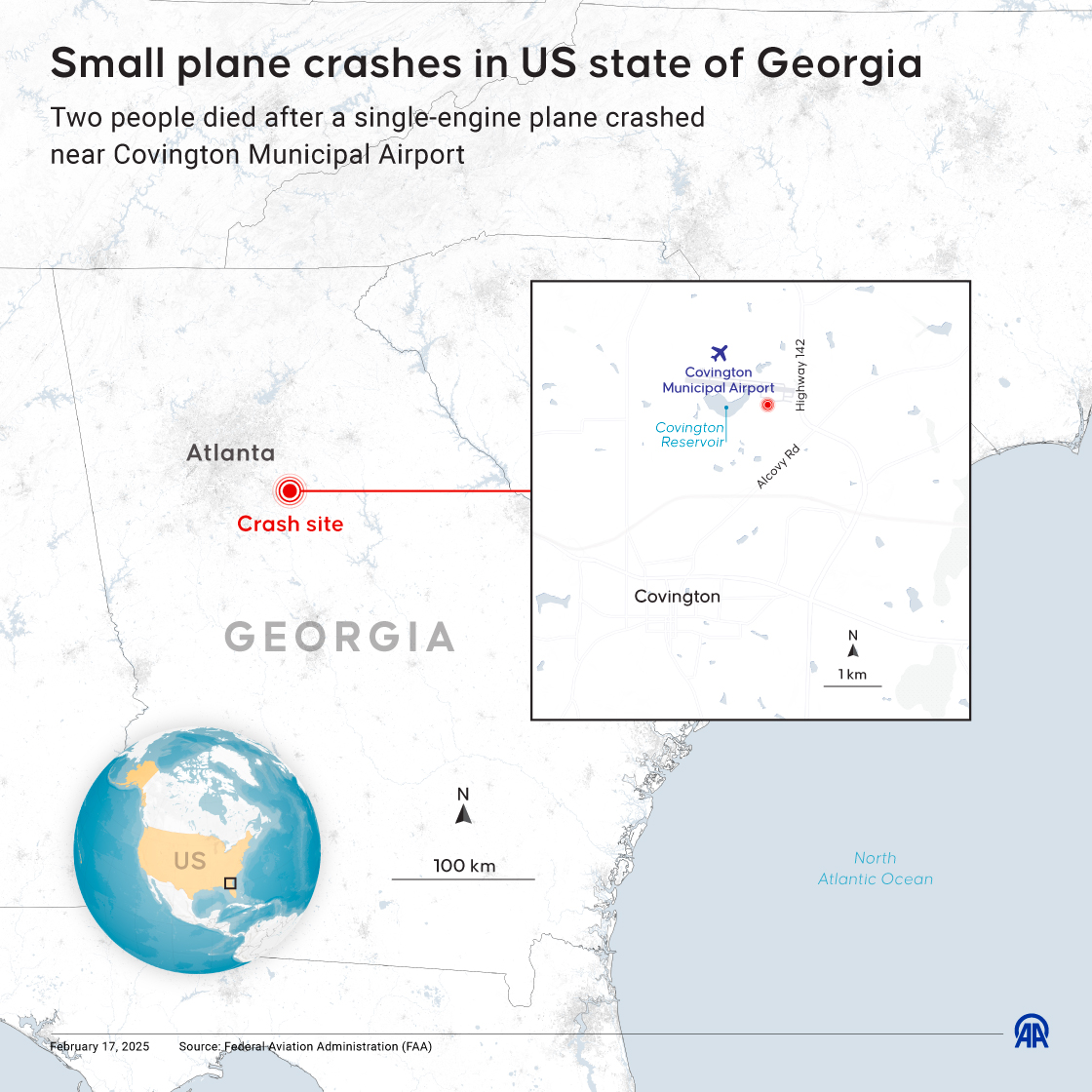 Small plane crashes in US state of Georgia