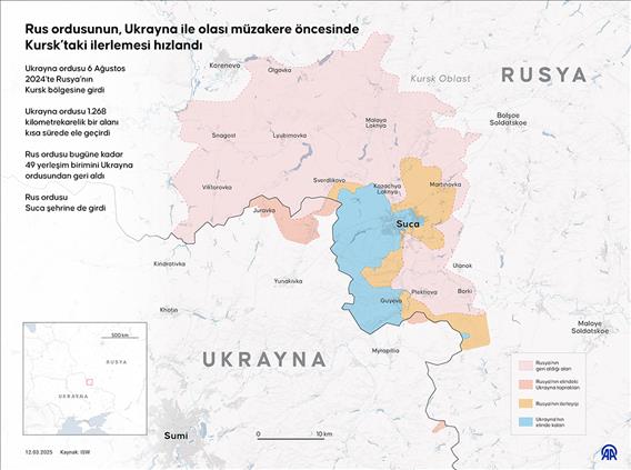 Rusya, Ukrayna ile olası müzakere öncesinde Kursk'ta topraklarını hızla geri aldı