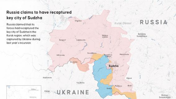 Russia claims to have recaptured key city of Sudzha