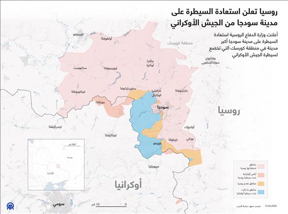 روسيا تعلن استعادة السيطرة على مدينة سودجا من الجيش الأوكراني