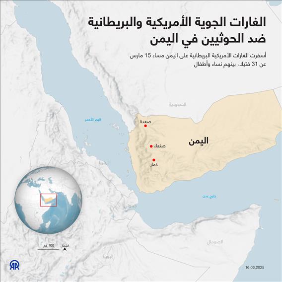 الغارات الجوية الأمريكية والبريطانية ضد الحوثيين في اليمن