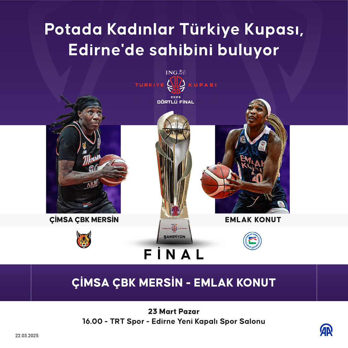 Potada Kadınlar Türkiye Kupası, Edirne'de sahibini buluyor