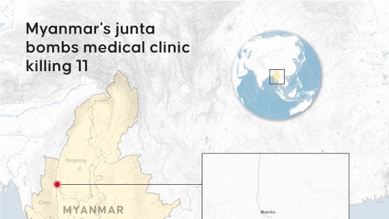 Myanmar's junta bombs medical clinic killing 11