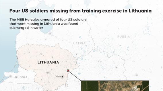 Four US soldiers missing from training exercise in Lithuania