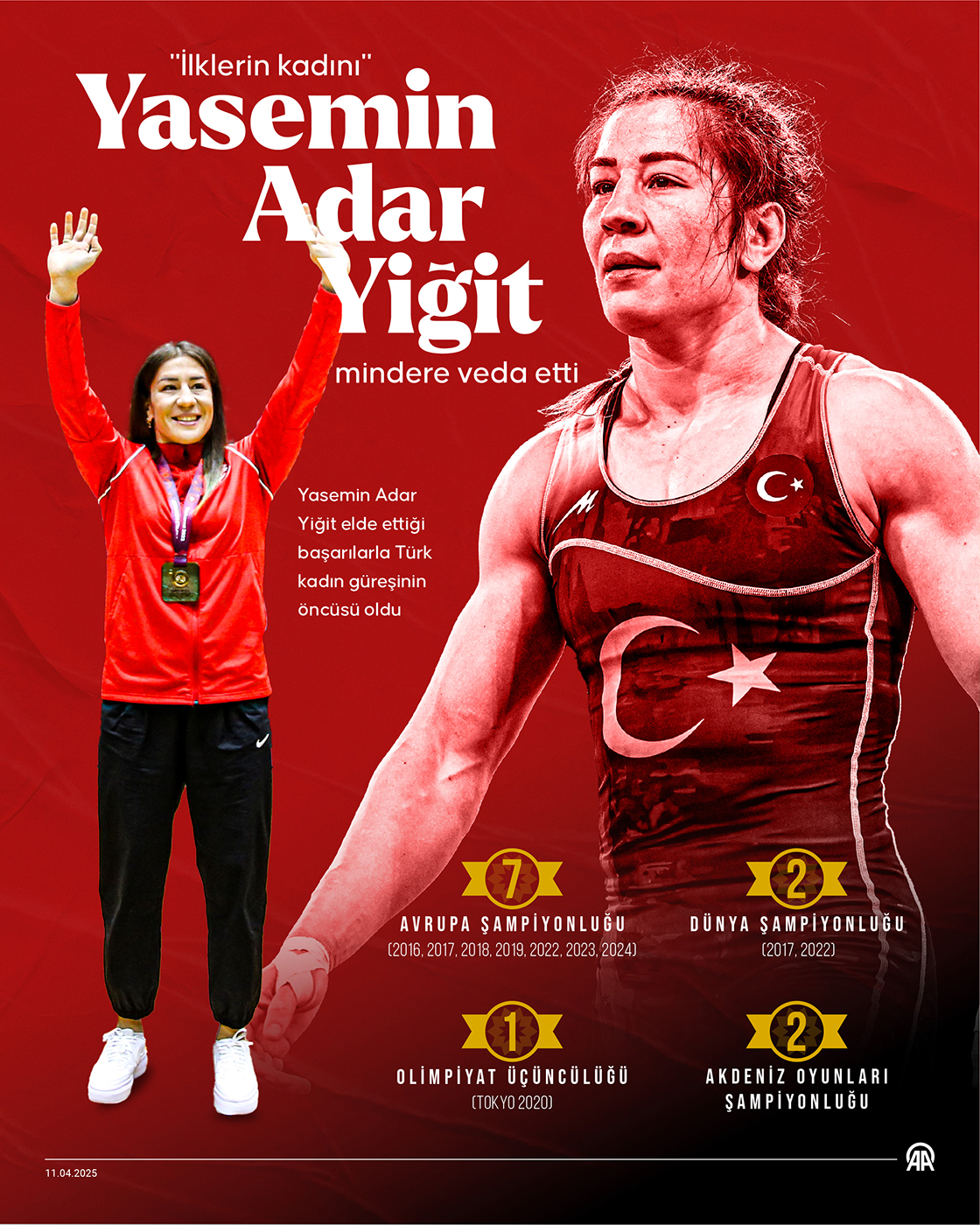 'İlklerin kadını' Yasemin Adar Yiğit, mindere veda etti