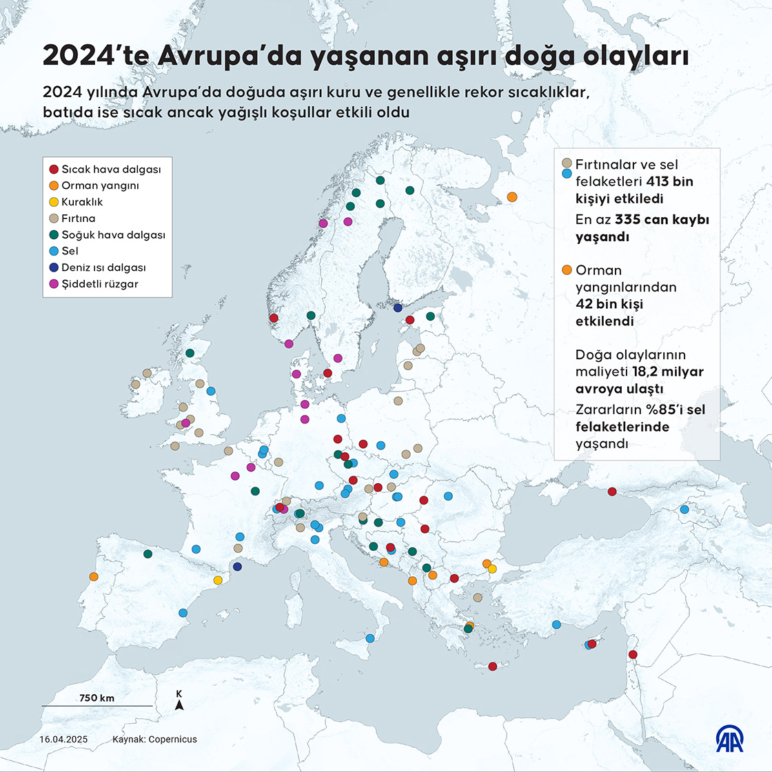 2024'te Avrupa’da yaşanan aşırı doğa olayları