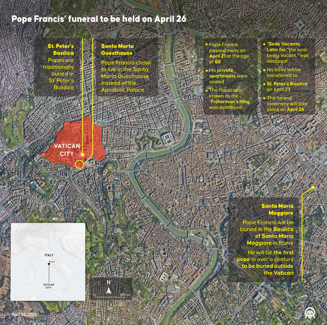 Pope Francis' funeral will take place on April 26