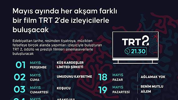 Mayıs ayında her akşam farklı bir film TRT 2'de izleyicilerle buluşacak