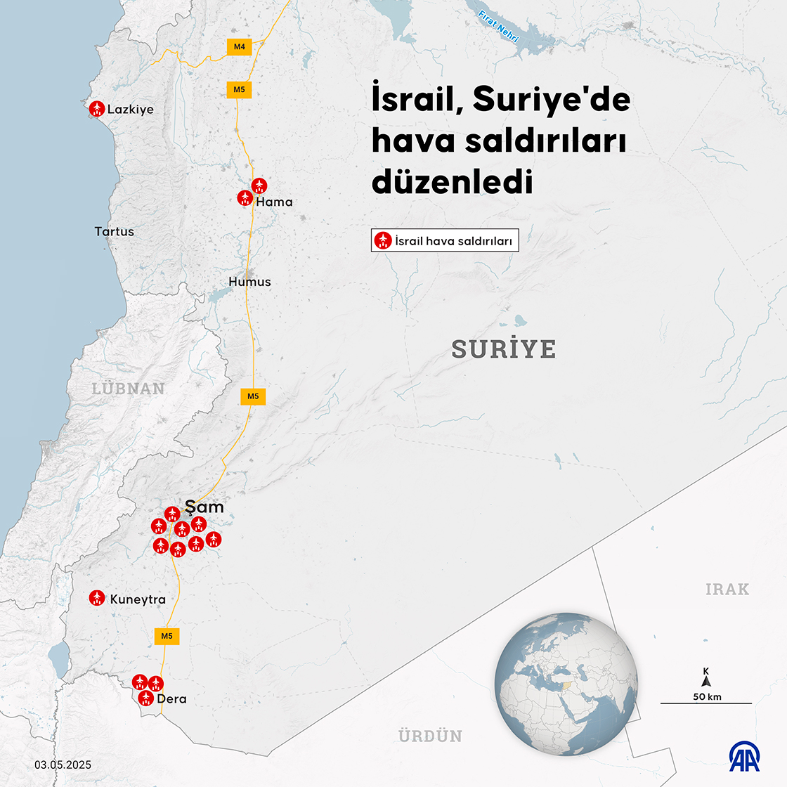 İsrail, Suriye'de hava saldırıları düzenledi