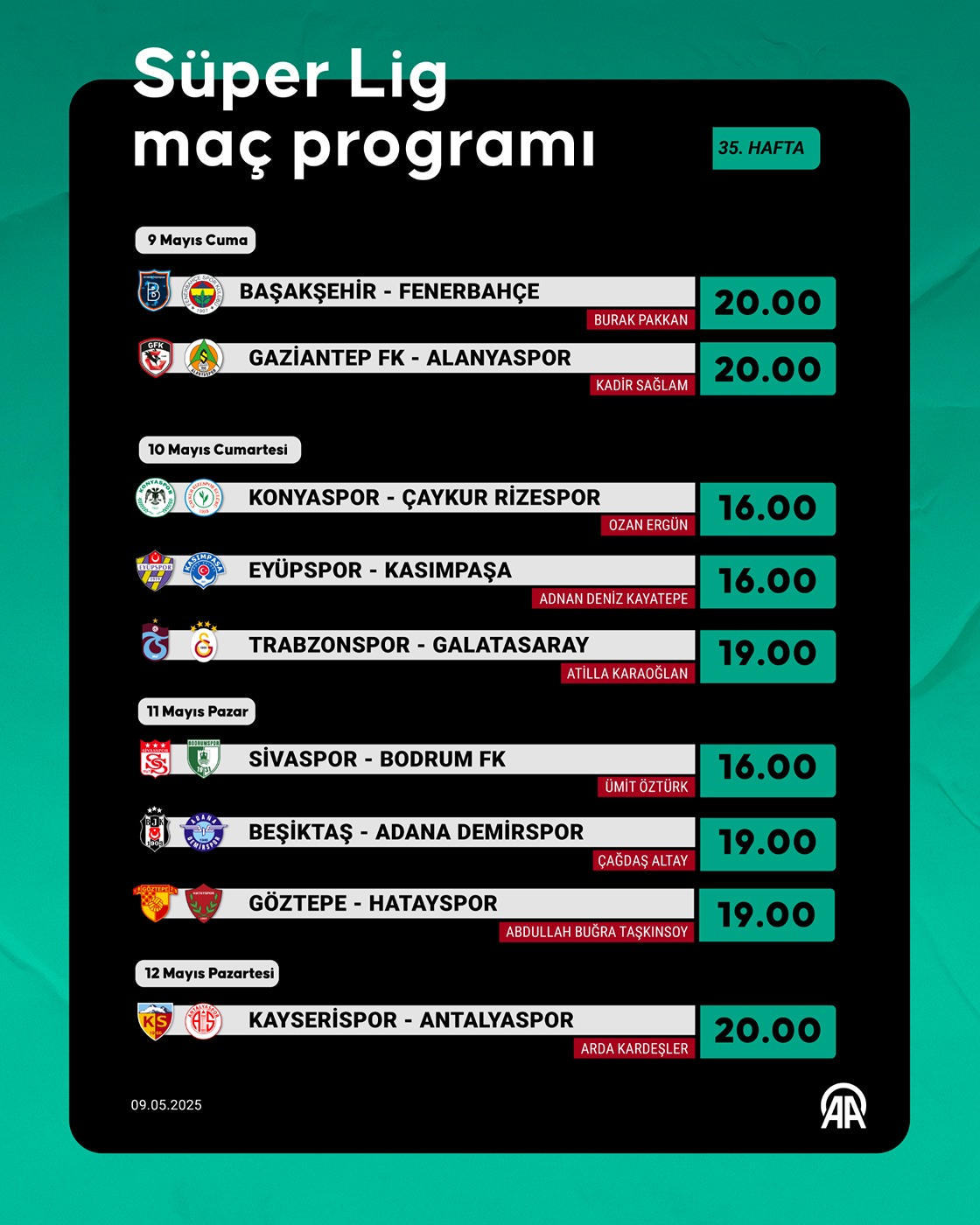 Süper Lig maç programı