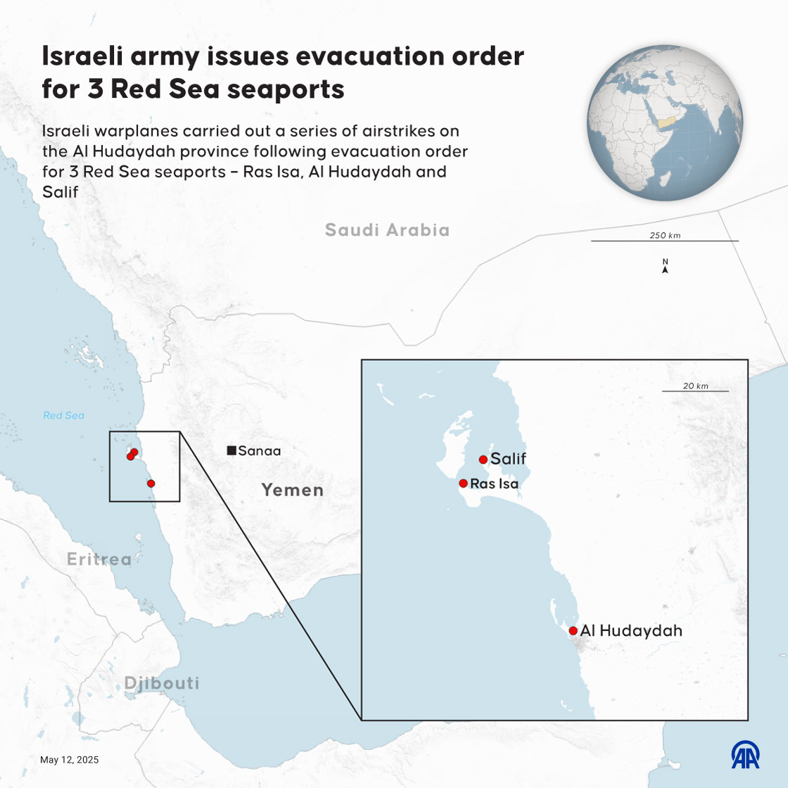 Israeli army issues evacuation order for 3 Red Sea seaports