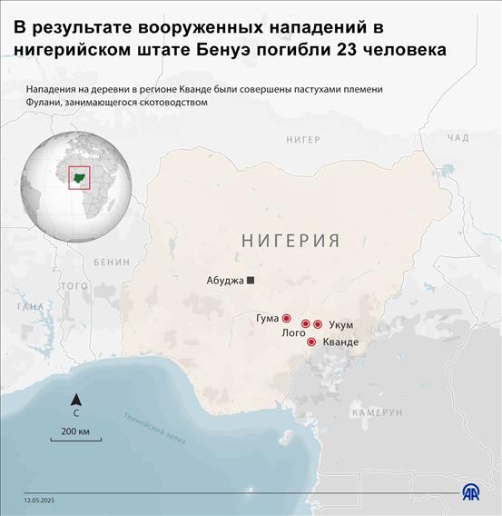 В результате вооруженных нападений в Нигерии погибли 23 человека
