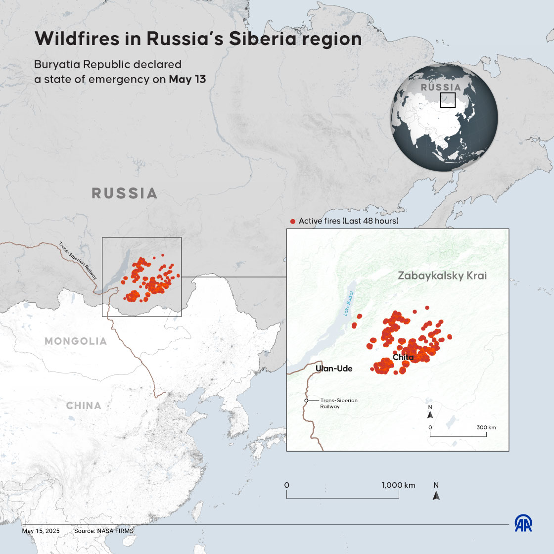 49 forest fires remain active in Russia's Siberia region