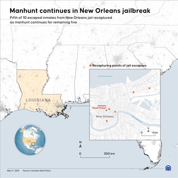 Manhunt continues after New Orleans jail break