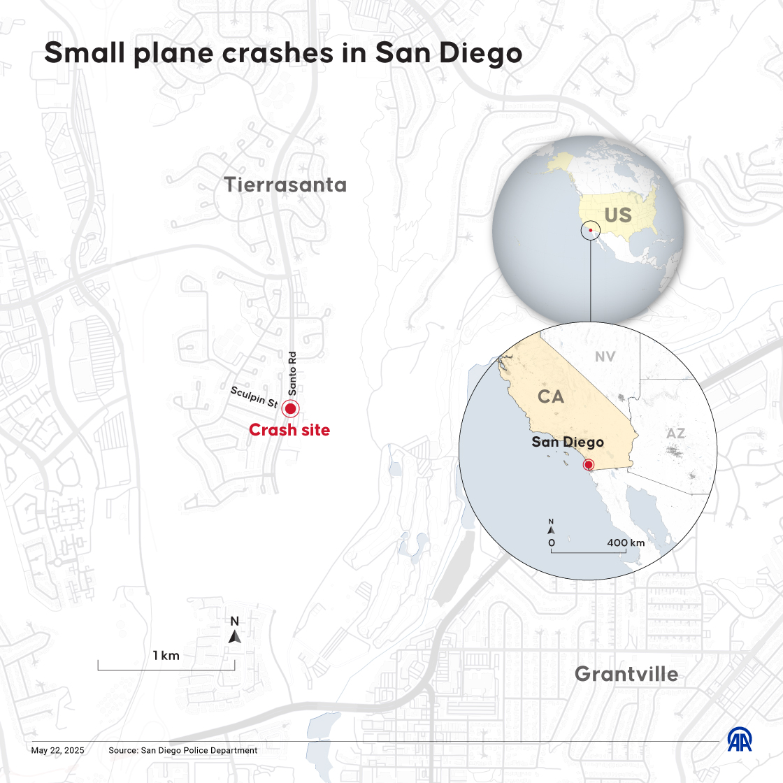 Small plane crashes in San Diego
