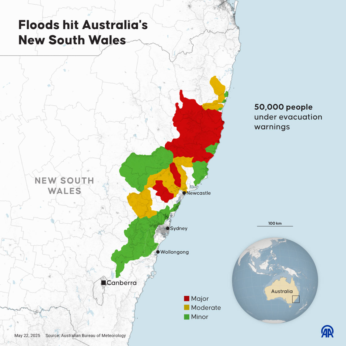 Floods hit Australia's  New South Wales