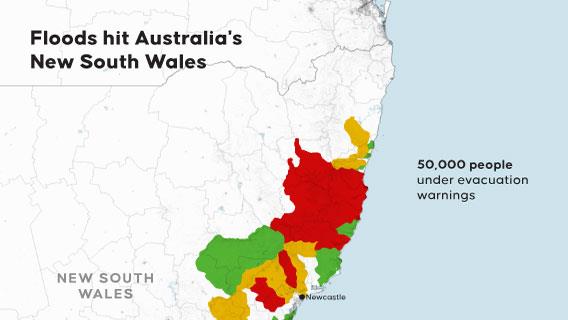 Floods hit Australia's  New South Wales