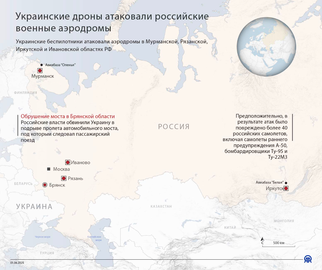 Украинские дроны атаковали российские военные аэродромы