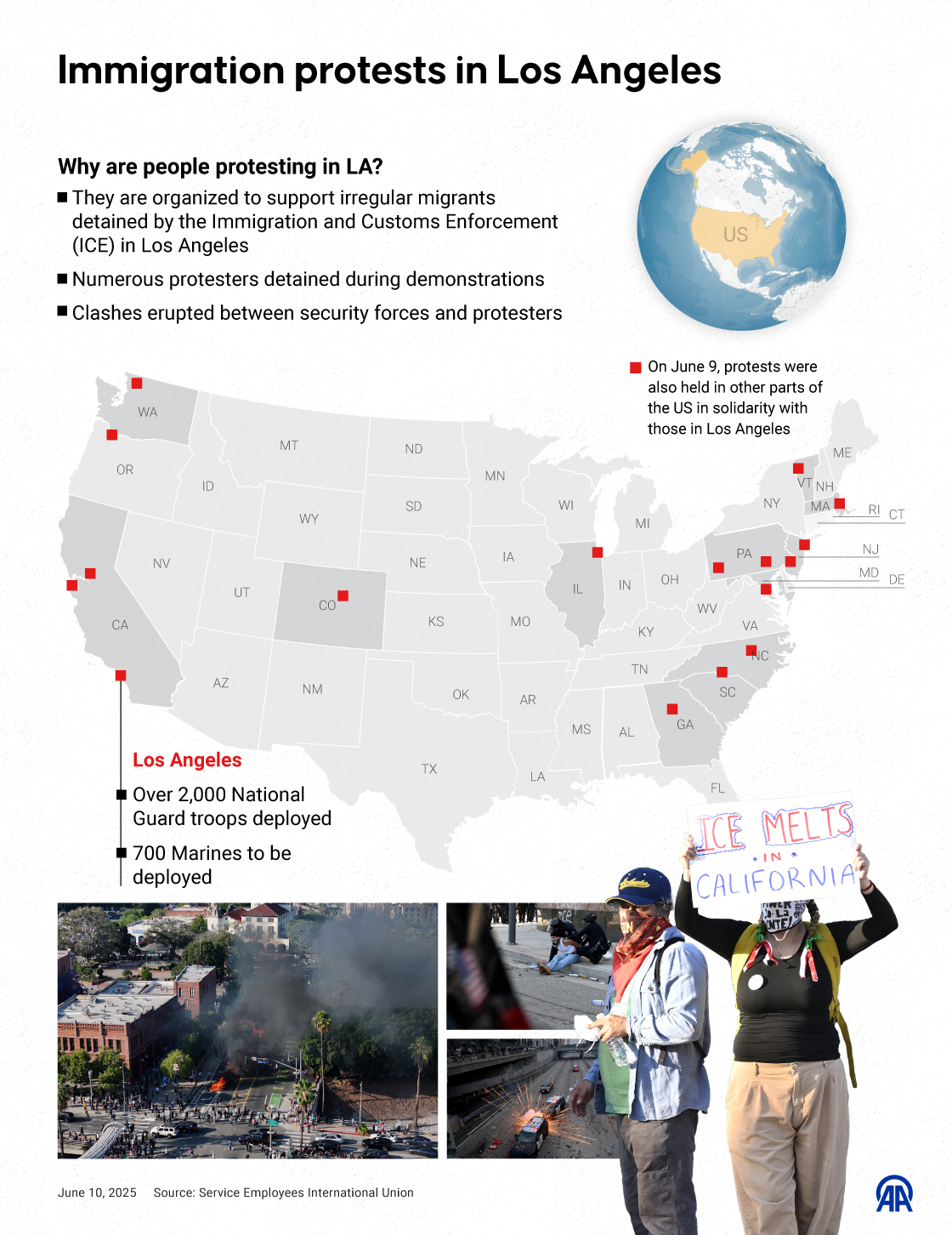 Immigration protests in Los Angeles