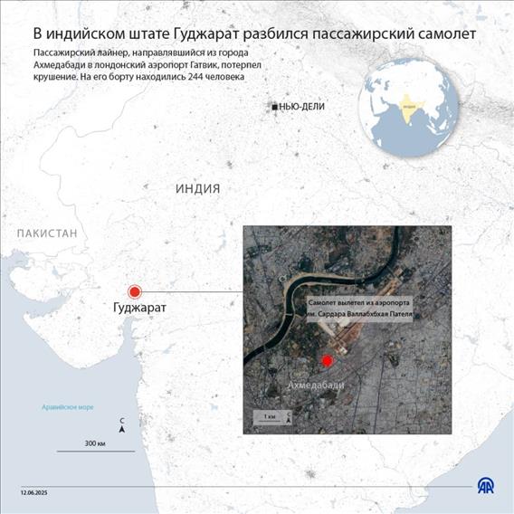 В индийском штате Гуджарат разбился пассажирский самолет