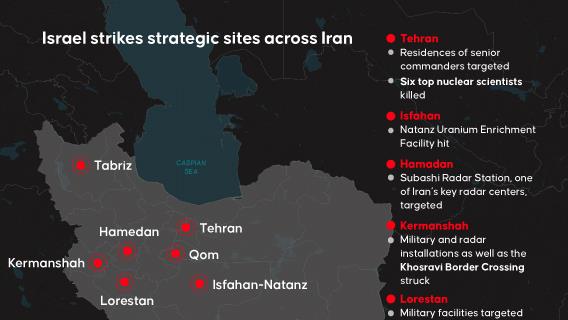 Israel strikes strategic sites across Iran