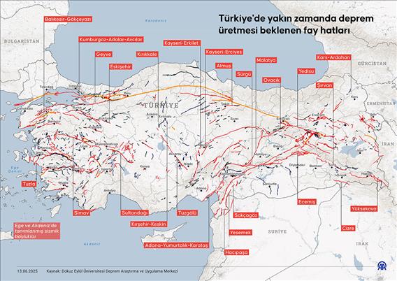 Türkiye'de deprem üretme zamanı gelmiş 30 fay belirlendi