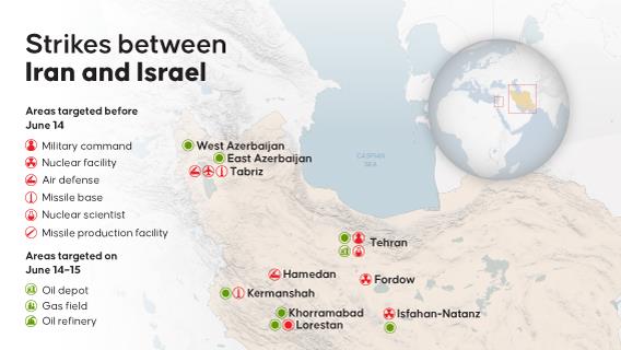 Israel launched heavy airstrikes on multiple Iranian cities
