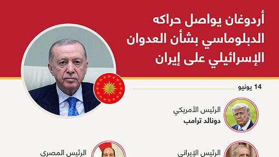 أردوغان يواصل حراكه الدبلوماسي بشأن العدوان الإسرائيلي على إيران