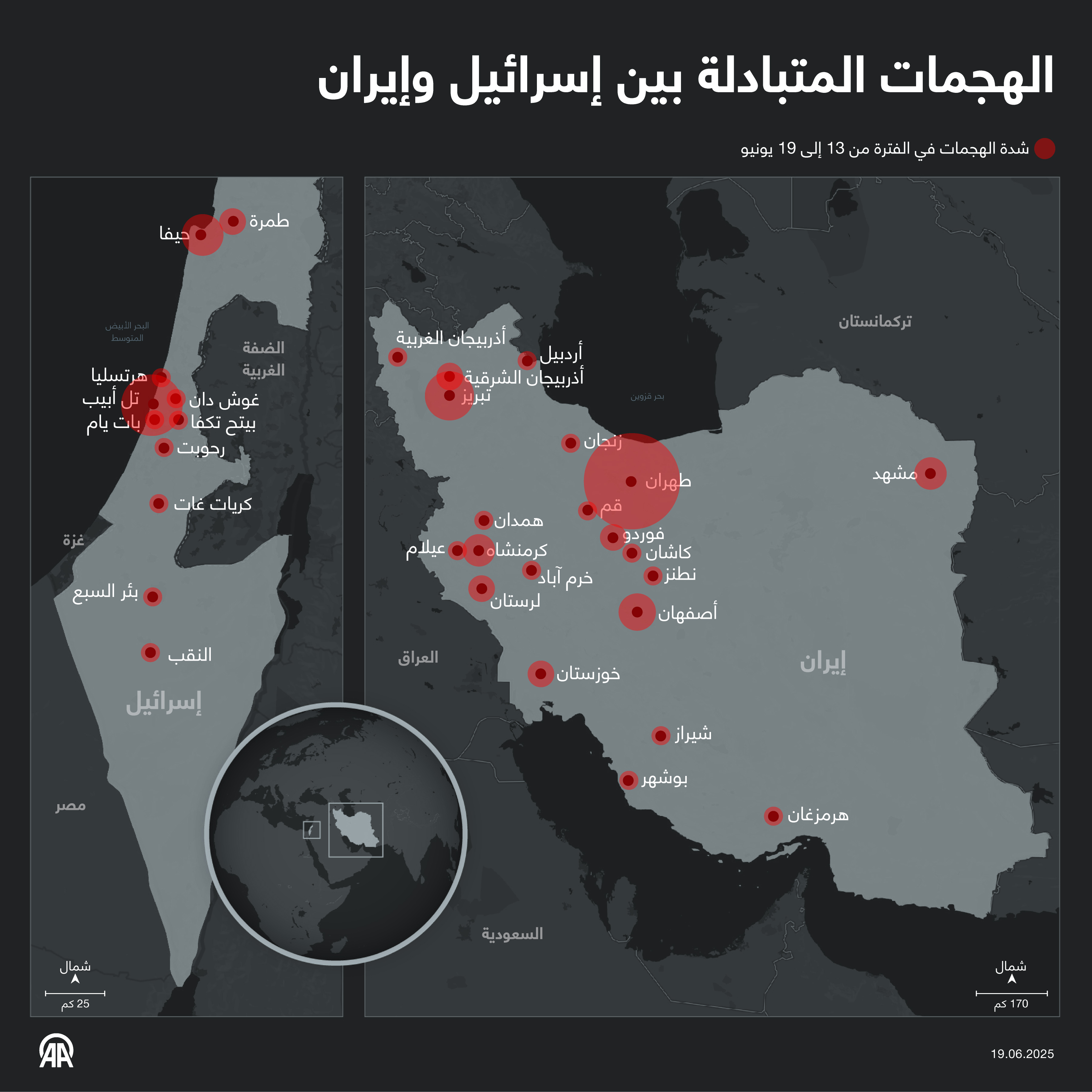 الهجمات المتبادلة بين إسرائيل وإيران