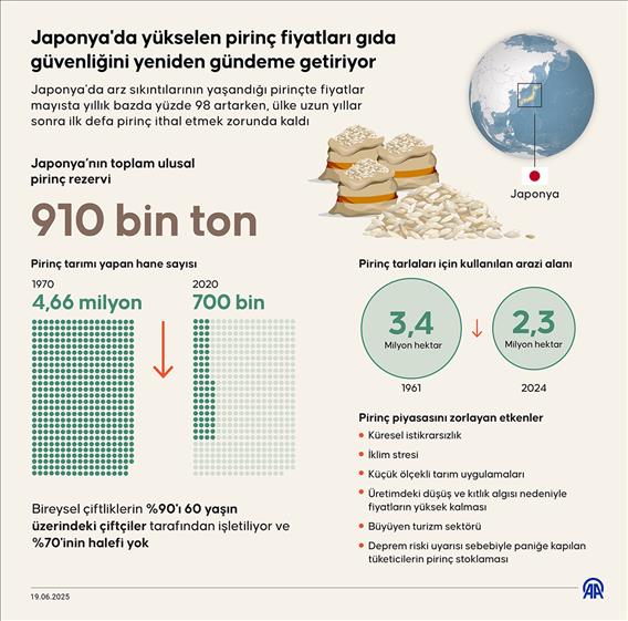 Japonya'da yükselen pirinç fiyatları gıda güvenliğini yeniden gündeme getiriyor
