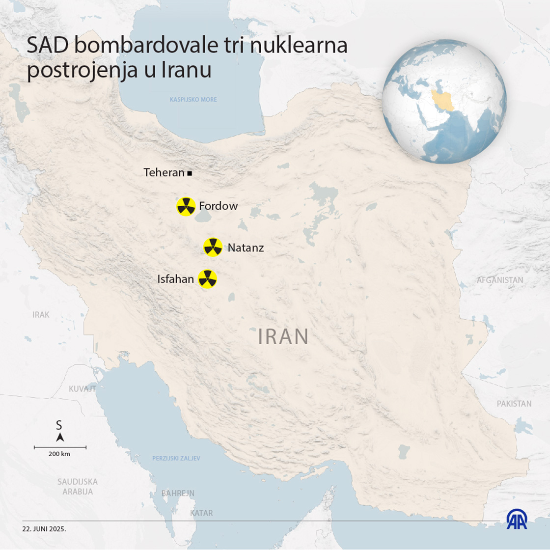 SAD bombardovale tri nuklearna postrojenja u Iranu