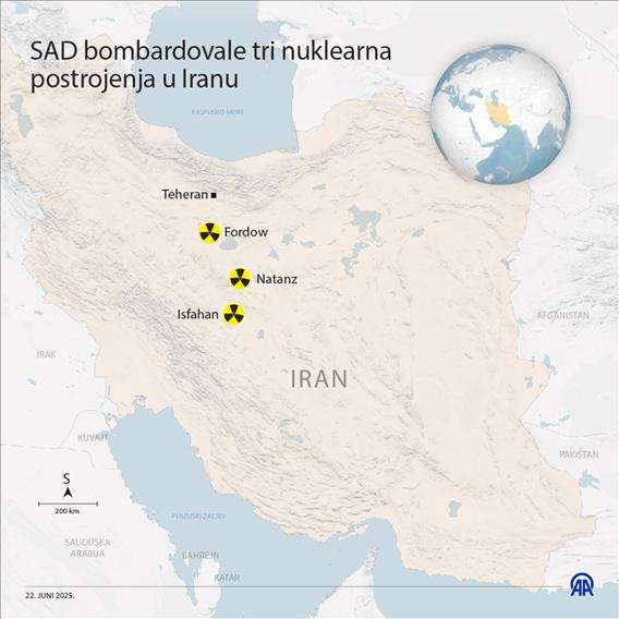 SAD bombardovale tri nuklearna postrojenja u Iranu