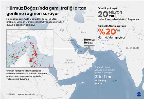 Hürmüz Boğazı'nda gemi trafiği artan gerilime rağmen sürüyor