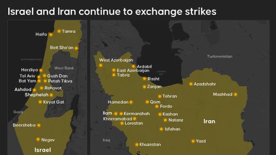 Israel and Iran continue to exchange strikes
