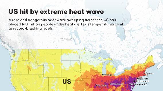 ☀️ US hit by extreme heat wave