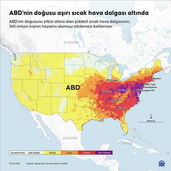 ABD'nin doğusu aşırı sıcak hava dalgası altında