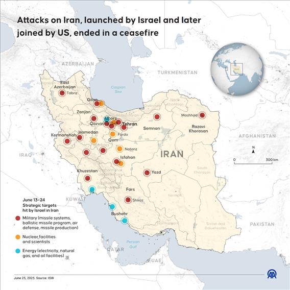 🇮🇱 | 🇮🇷 Attacks on Iran by Israel, later joined by the US, have ended in a ceasefire 