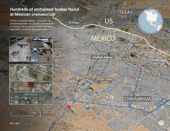 Hundreds of embalmed bodies found at Mexican crematorium
